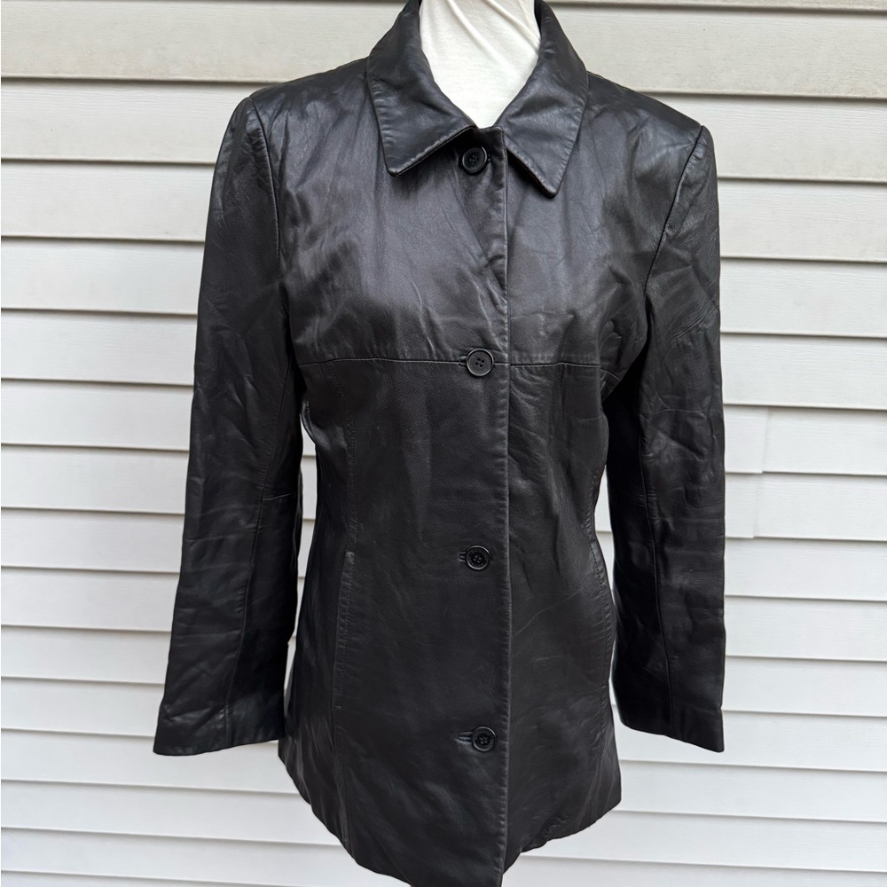 Elegant Lady Hathaway Black Leather Jacket